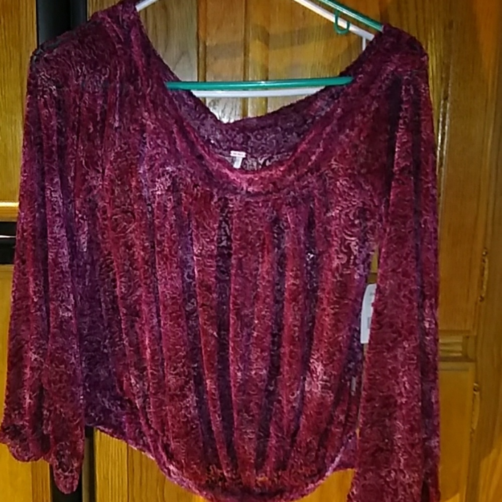 New Free People Velveeten long sleeve shirt xs
